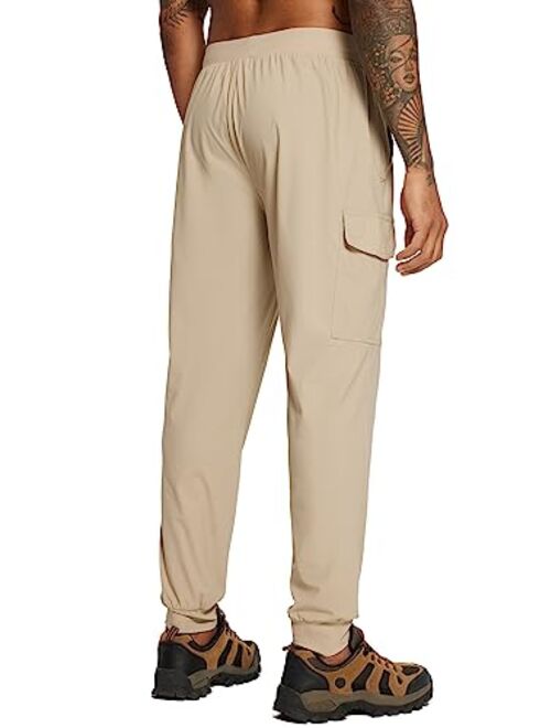 BALEAF Joggers for Men with Zipper Pockets, Lightweight Quick Dry Hiking Cargo Pants, Stretch UPF 50+ Outdoor Apparel