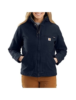 Women's Loose Fit Washed Duck Sherpa Lined Jacket