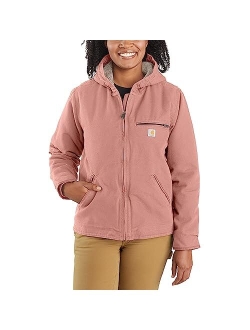 Women's Loose Fit Washed Duck Sherpa Lined Jacket