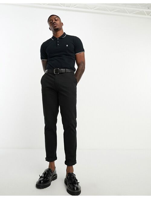 French Connection single tipped pique polo in navy