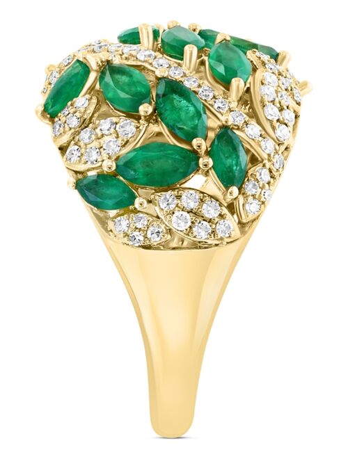 EFFY COLLECTION EFFY Emerald (2-1/5 ct. t.w.) & Diamond (3/8 ct. t.w.) Cluster Ring in 14k Gold