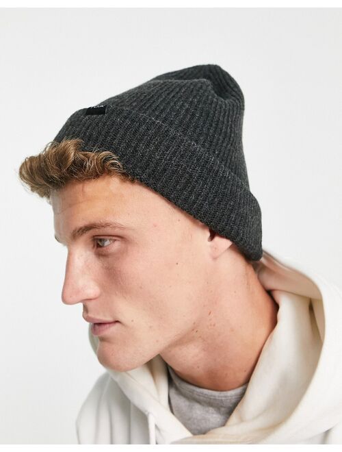 French Connection FCUK ribbed beanie hat in gray