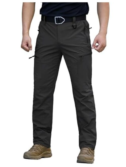 NAVEKULL Men's Lightweight Hiking Pants Quick Dry Stretch Fishing Tactical Work Pants with Zipper Pockets