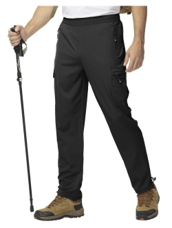 BGOWATU Hiking Pants for Men, Water Resistant Stretch Cargo Pants, Lightweight Quick Dry Outdoor Fishing Pants