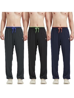 ZEROWELL Mens Athletic Pants with Zipper Pockets Open Bottom Lightweight Sweatpants, for Workout, Running, Gym, Training