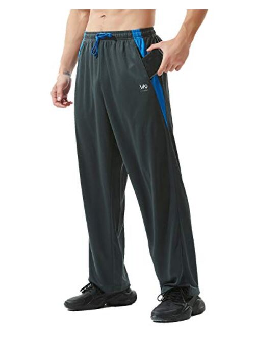 ZEROWELL Mens Athletic Pants with Zipper Pockets Open Bottom Lightweight Sweatpants, for Workout, Running, Gym, Training