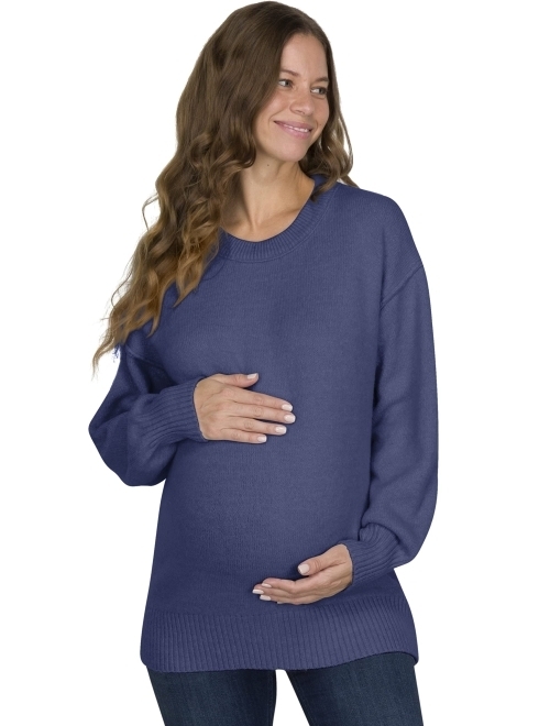 Eliana Exposed Seam Maternity Sweater with Stretch - Oversized Maternity Sweater - Maternity Sweatshirts