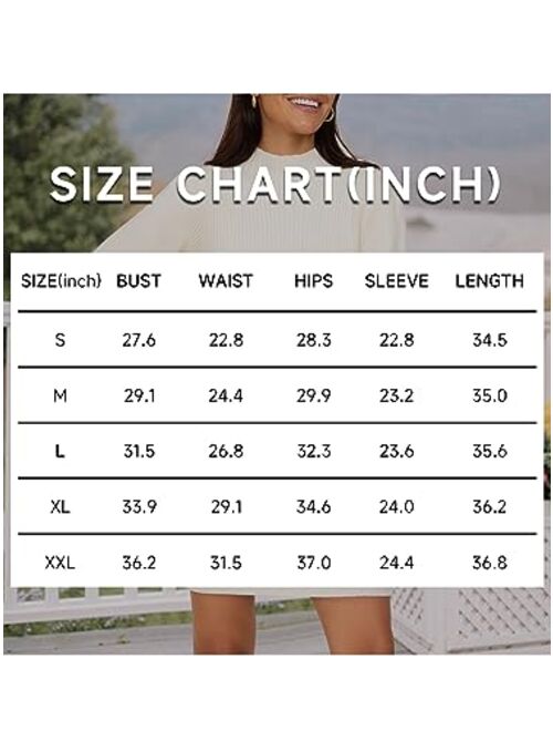 Lueluoye Maternity Sweater Dress for Pregnant Women Turtleneck Puff Sleeve Knit Slim Fit Bodycon Mini Dress