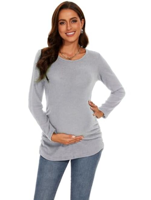 SmallshowWomen'sMaternitySweaterShirtLongSleevePregannacyTopClothes