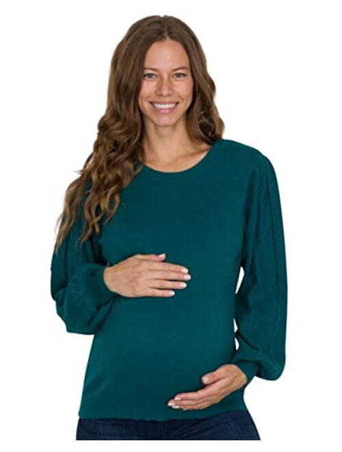 Eliana Cable Knit Sleeve Maternity Sweater - Pregnancy Sweater - Maternity Sweaters