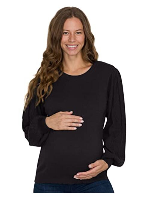 Eliana Cable Knit Sleeve Maternity Sweater - Pregnancy Sweater - Maternity Sweaters