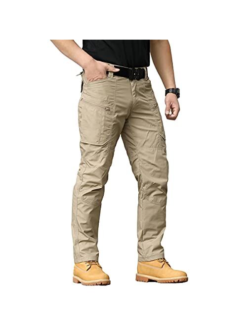 NAVEKULL Men's Hiking Tactical Pants Rip-Stop Military Combat Cargo Pants Lightweight Army Work Outdoor Trousers