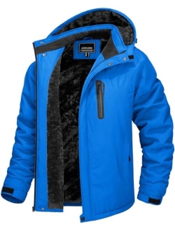 TACVASEN Men's Ski Snowboard Jacket Warm Winter Windproof Hiking Fishing Travel Fleece Lined Jacket Hooded with Pockets