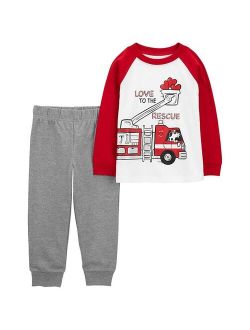 carters Baby Boy Carter's Valentine's Day Fire Truck Top & Pants Set