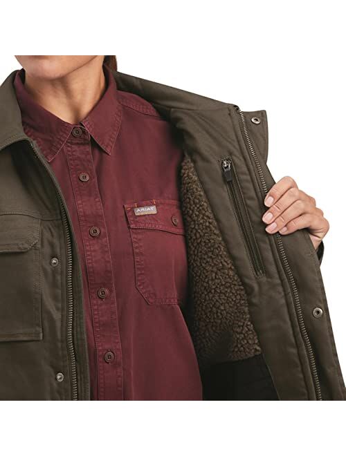 ARIAT Women's Rebar Duracanvas Sherpa-Lined Coat