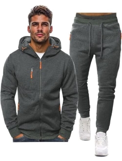 Hakjay Sweatsuits for Men 2 Piece Hoodie Men's Jogging Tracksuit Set Casual Athletic Long Sleeve Outfit Pullover Suit Set