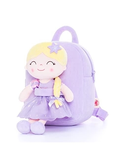 Gloveleya Kids Backpack Toddler Backpack Soft Plush Flower Fairy Girls Doll Backpack Green 9"