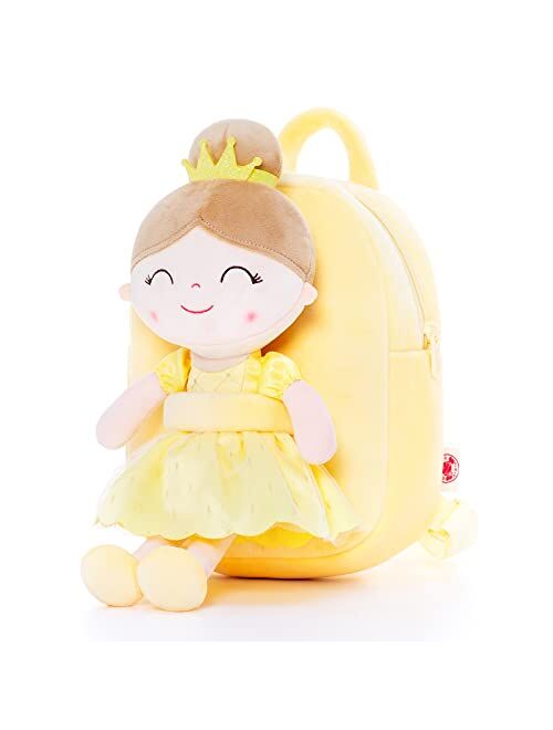 Gloveleya Kids Backpack Toddler Backpack Soft Plush Flower Fairy Girls Doll Backpack Green 9"