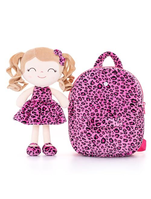 Gloveleya Kids Backpack Toddler Backpack Soft Plush Flower Fairy Girls Doll Backpack Green 9"