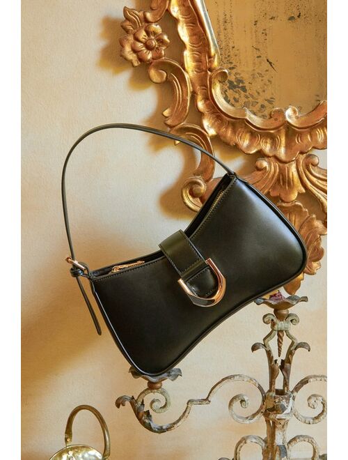 Lulus Oh-So Chic Black Buckle Shoulder Bag