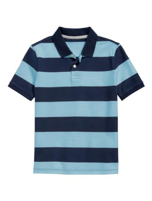 Haloumoning Boys Striped Polo Shirt Kids Summer Casual School Uniform T Shirts Tops 5-14 Years