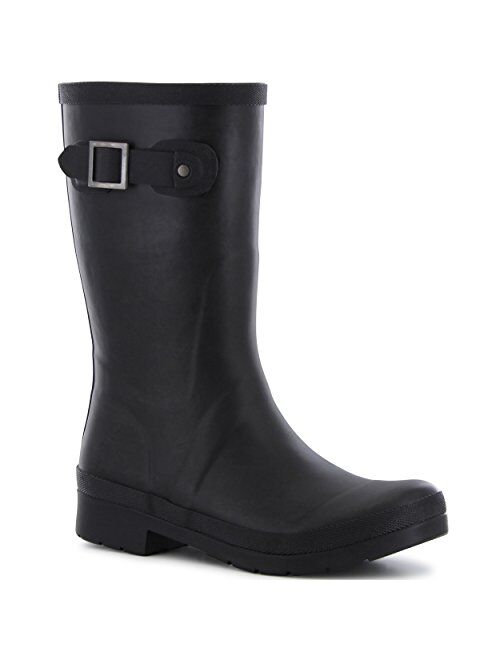 Chooka Women's Waterproof Solid Mid-Height Rain Boot