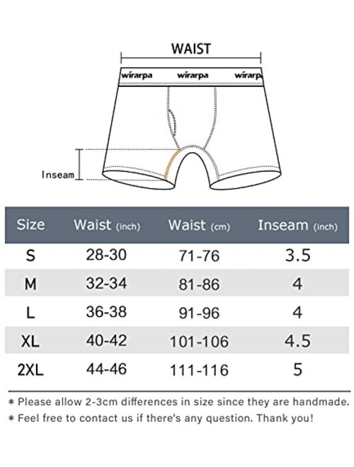 wirarpa Men's Boxer Briefs Cotton Stretch Underwear Open Fly Tagless Underpants Regular Leg 4 Pack