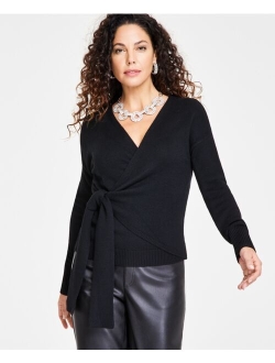 Women's Surplice Wrap Sweater, Created for Macy's