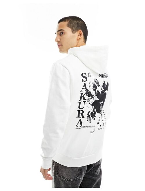 River Island japanese hoodie in white