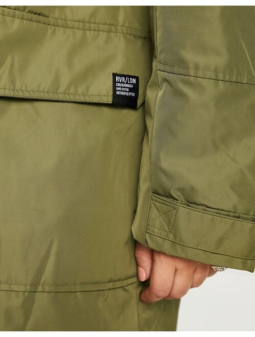 River Island Plus parka in khaki