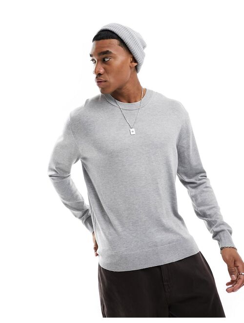 River Island crew neck sweatshirt in gray heather