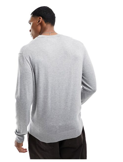 River Island crew neck sweatshirt in gray heather