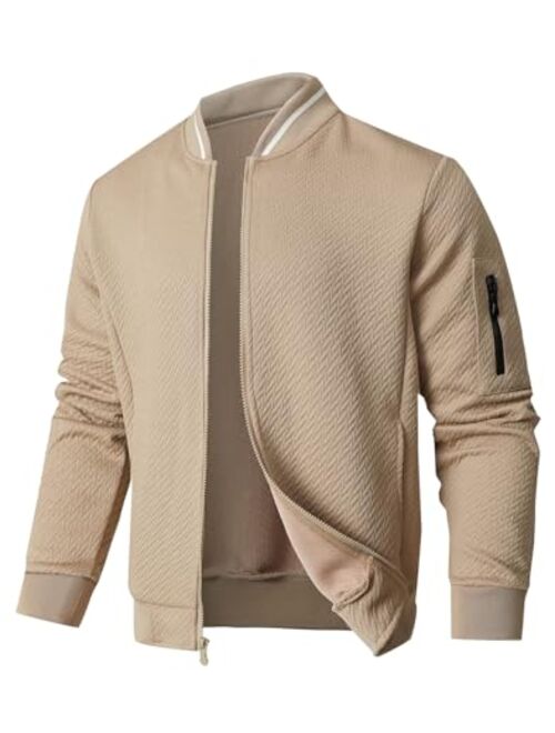 SAVKOOV Mens Loose Fit Lightweight Jacket Casual Stylish bomber Jacket