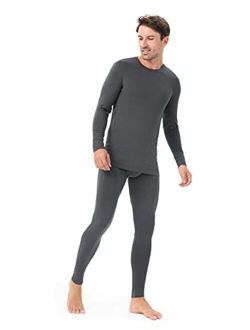 Men's Soft Fleece Lined Thermal Set Rayon-Acrylic Blend Fiber Bottoms Warm Base Layers Pants in 1 Set or 2 Pack