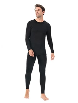 Men's Soft Fleece Lined Thermal Set Rayon-Acrylic Blend Fiber Bottoms Warm Base Layers Pants in 1 Set or 2 Pack