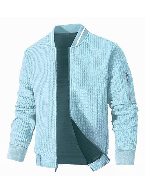 SAVKOOV Mens Lightweight Jacket Casual Bomber Jacket Varsity Coat