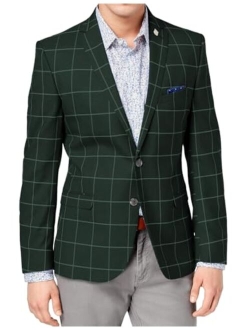 Wangyue Mens Plaid Blazer Checkered Suit Blazer Jackets Slim Fit Notched Lapel Two Button Jacket Casual Sports Coat