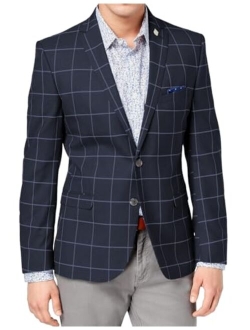 Wangyue Mens Plaid Blazer Checkered Suit Blazer Jackets Slim Fit Notched Lapel Two Button Jacket Casual Sports Coat