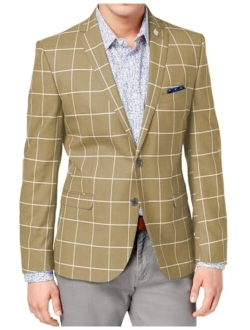 Wangyue Mens Plaid Blazer Checkered Suit Blazer Jackets Slim Fit Notched Lapel Two Button Jacket Casual Sports Coat