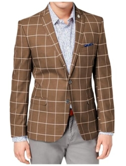 Wangyue Mens Plaid Blazer Checkered Suit Blazer Jackets Slim Fit Notched Lapel Two Button Jacket Casual Sports Coat