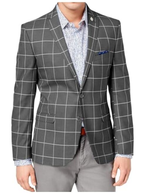 Wangyue Mens Plaid Blazer Checkered Suit Blazer Jackets Slim Fit Notched Lapel Two Button Jacket Casual Sports Coat