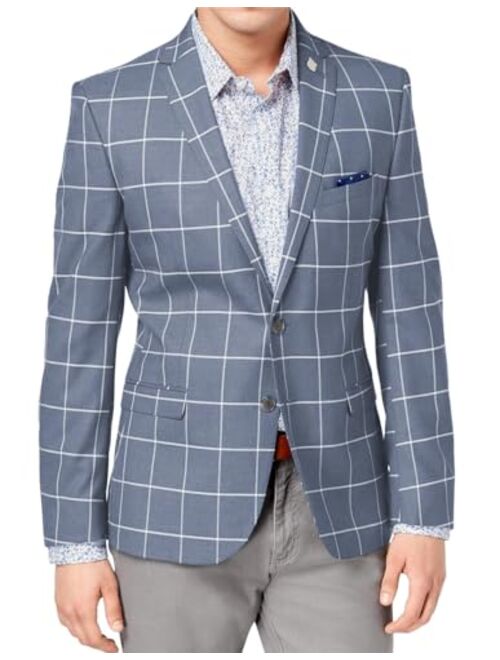 Wangyue Mens Plaid Blazer Checkered Suit Blazer Jackets Slim Fit Notched Lapel Two Button Jacket Casual Sports Coat