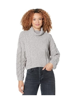 [BLANKNYC] Womens Chenile Braided Cable Sweater