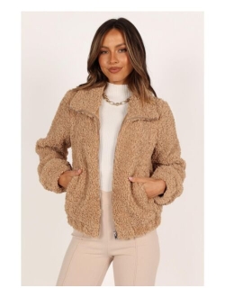 PETAL AND PUP Womens Lucia Zip Front Teddy Jacket