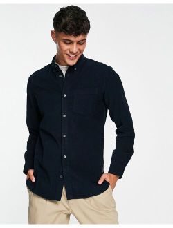 long sleeve cord shirt in navy