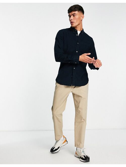 French Connection long sleeve cord shirt in navy