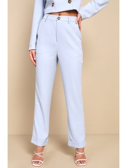 Posh Preference Light Blue High Rise Straight Leg Pants