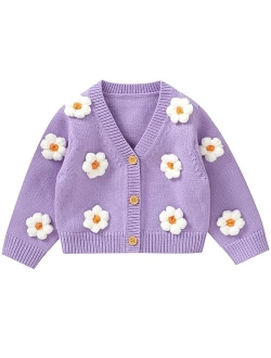 Neiwech Baby Girl Cardigan Sweater Toddler Knit V-Neck Button Long Sleeve Outwear Fall Winter Clothes