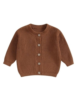 sweetyhouse Toddler Baby Girl Boy Cardigan Sweater Knit Chunky Crewneck Long Sleeve Open Front Sweaters Winter Clothes