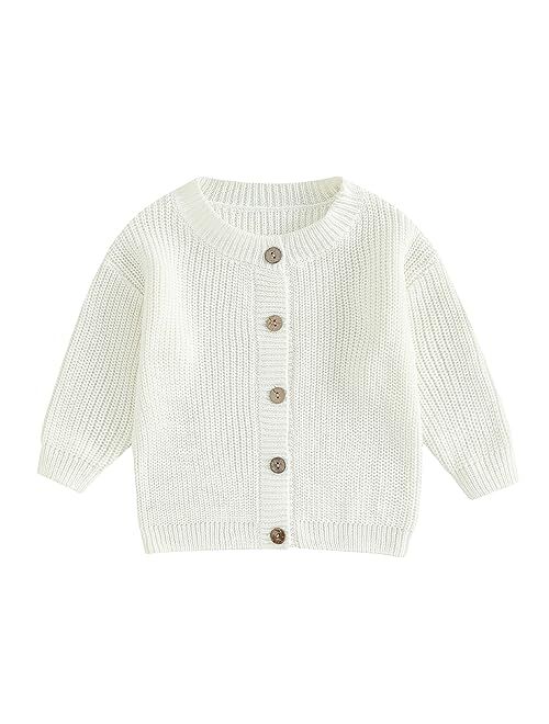 sweetyhouse Toddler Baby Girl Boy Cardigan Sweater Knit Chunky Crewneck Long Sleeve Open Front Sweaters Winter Clothes